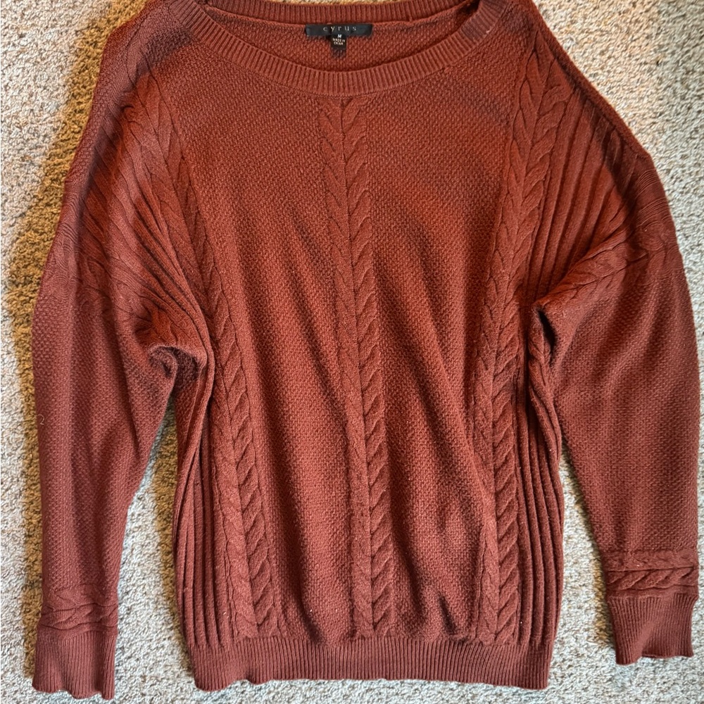 Cyrus Women's Brick Cable Knit Sweater